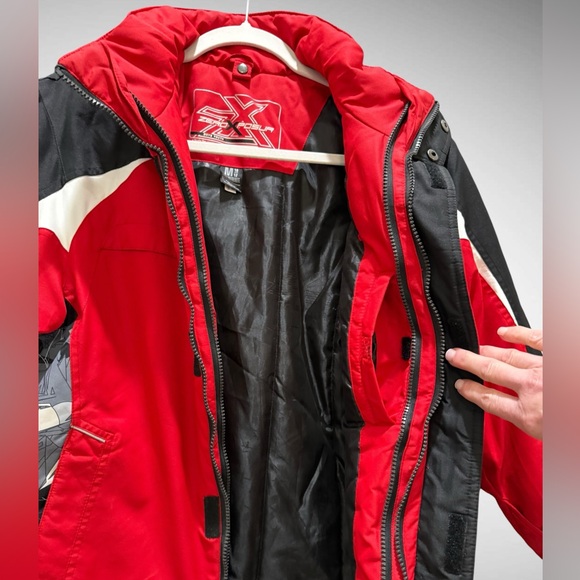 ZeroXposur Boys Youth Winter Ski Jacket Red Black Size M 10/12 No Hood - Picture 2 of 12